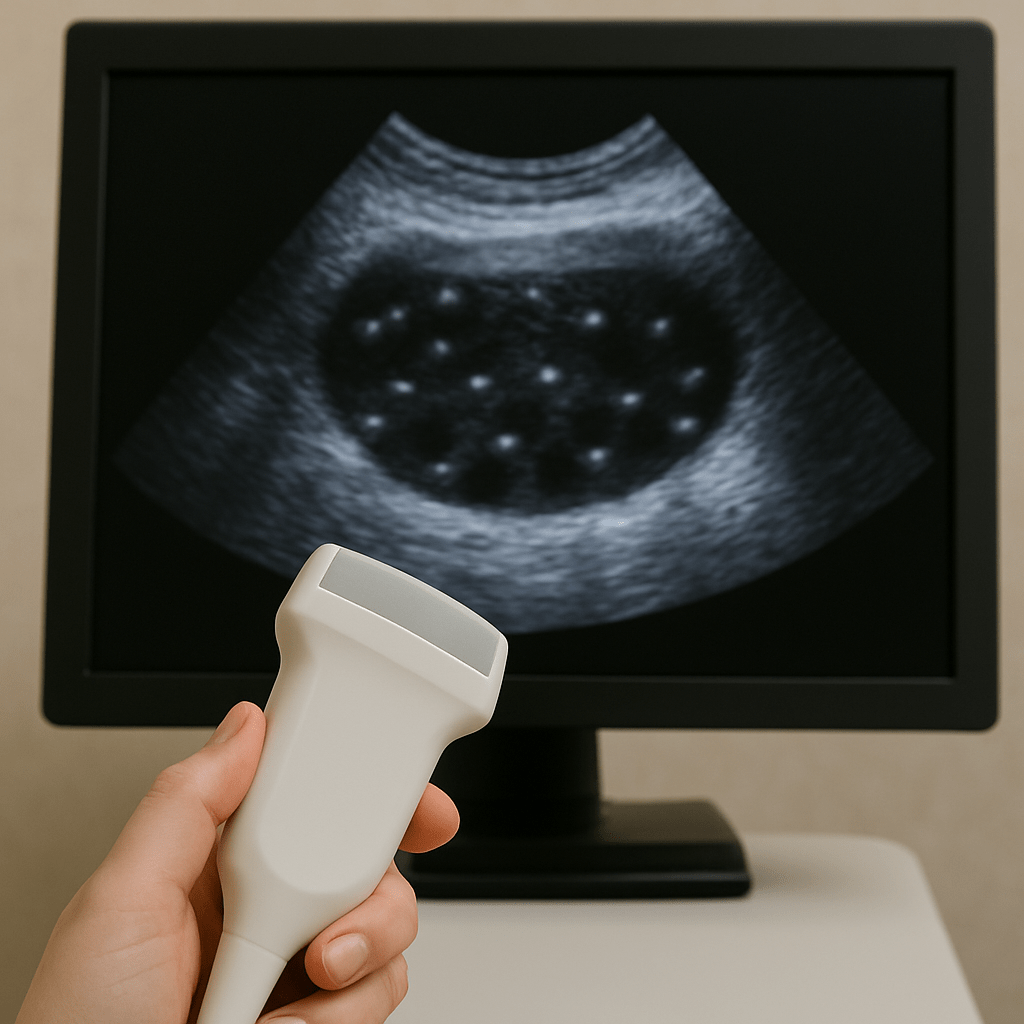 Ultraschalluntersuchung der polyzystischen Eierstöcke